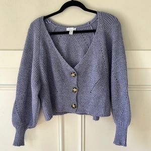 Topshop ballon sleeve crop cardigan sweater size M